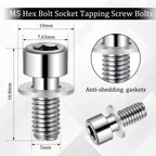 40 Pieces M5 Hex Bolt Socket Tapping Screw Bolts Water Bottle Cage Bolts With Washers For Bike Water Bottle Cage Holder Bracket