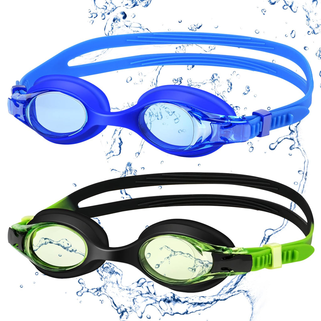 Starweh Kids Swim Goggles, 2 Pack Swimming Goggles No Leaking Anti Fog Kids Goggles For Boys Girls(Age 6-14)