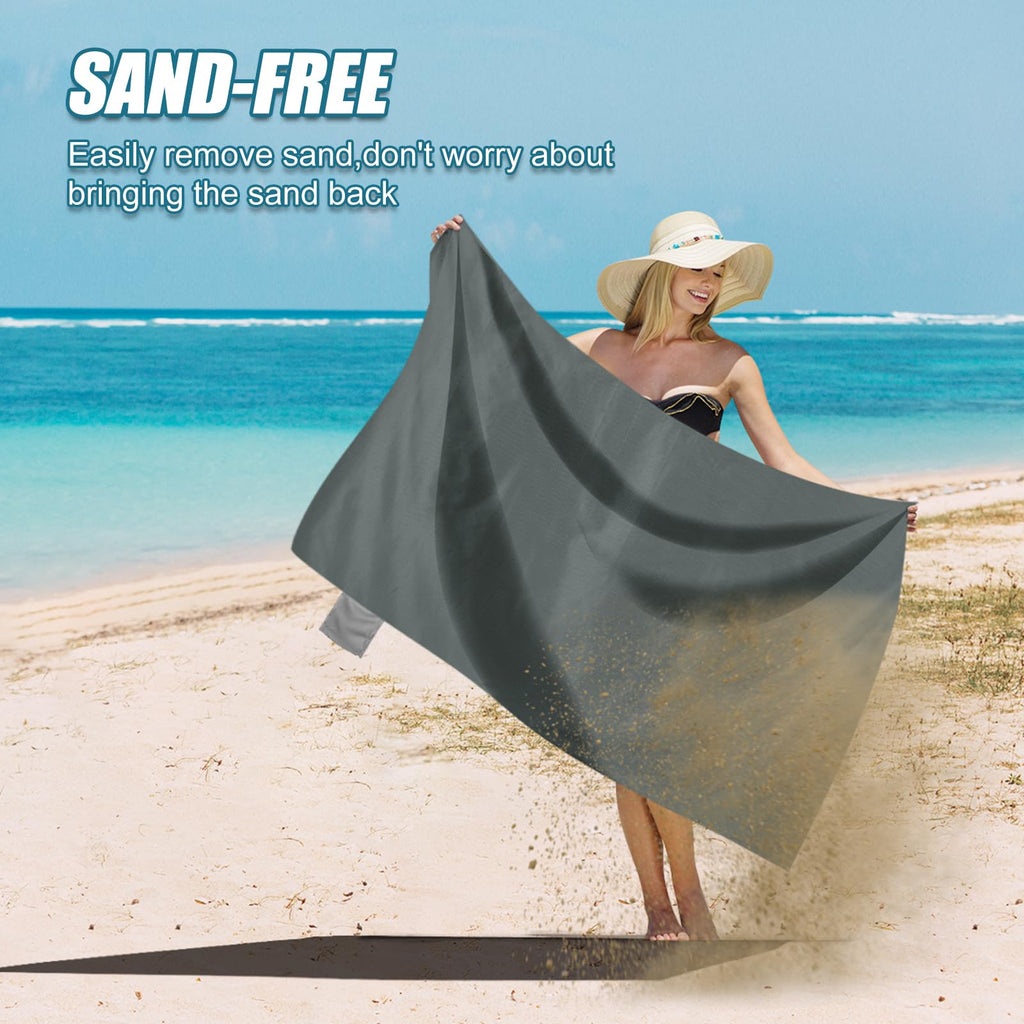 Odoland Beach Blanket Picnic Blanket, 43.3'' X 27.5'' Sandproof Waterproof Outdoor Pocket Blanket With Portable Bag, Foldable Li