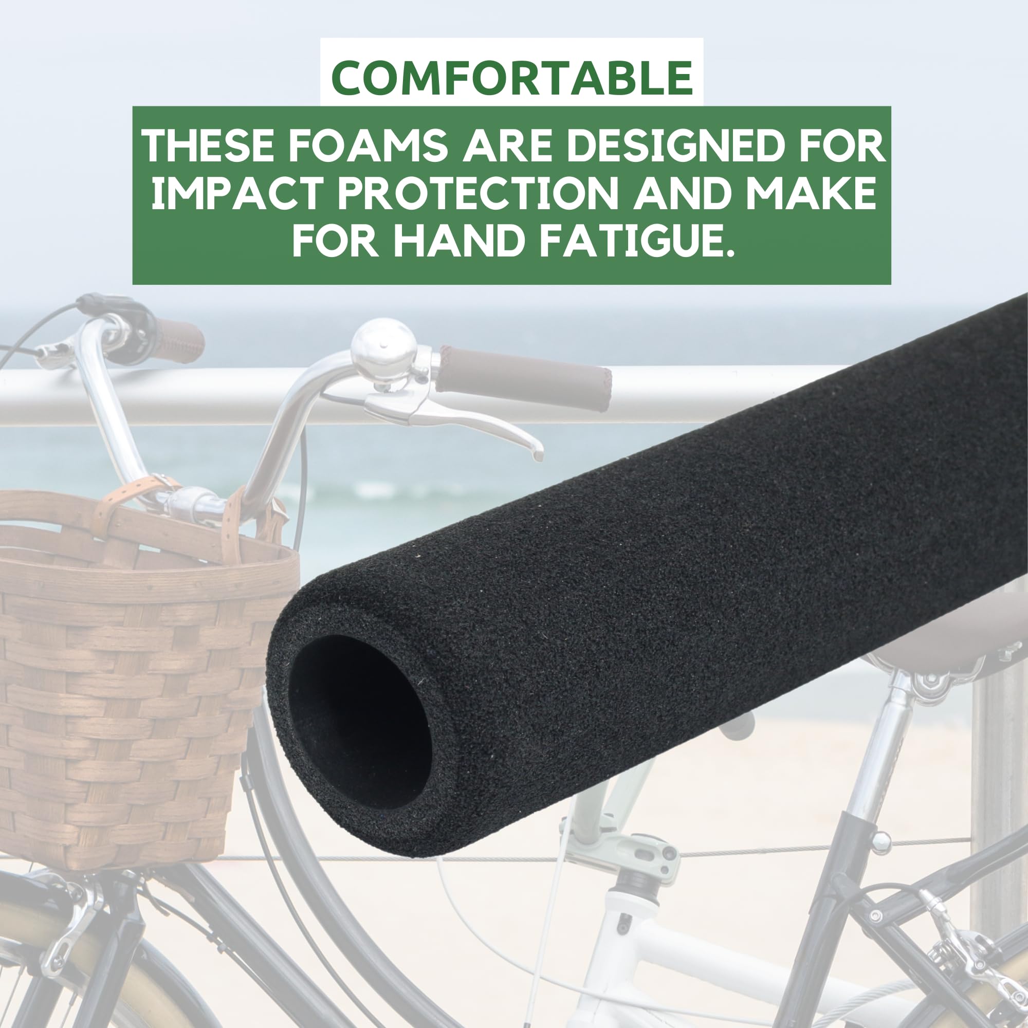Ultracycle'S Cruiser & Road Foam Grips - Soft And Cushy Design, High-Density Foam Rubber, 4-Piece Kit, 8.5 Inches - Ultimate Com