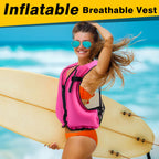 Soly Swim Vests For Adults,Buoyancy Aid Swim Jackets,Portable Inflatable Snorkel Vest, Snorkeling Vest For Kayaking Canoeing,For