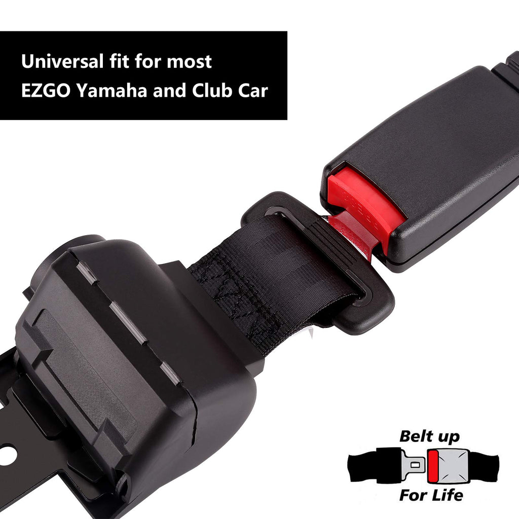 10L0L Golf Cart Belts Bracket Kit, 42 In Retractable Seat Belts For Yamaha, Ezgo Txt & Rxv, Club Car Ds, Club Car Perfect
