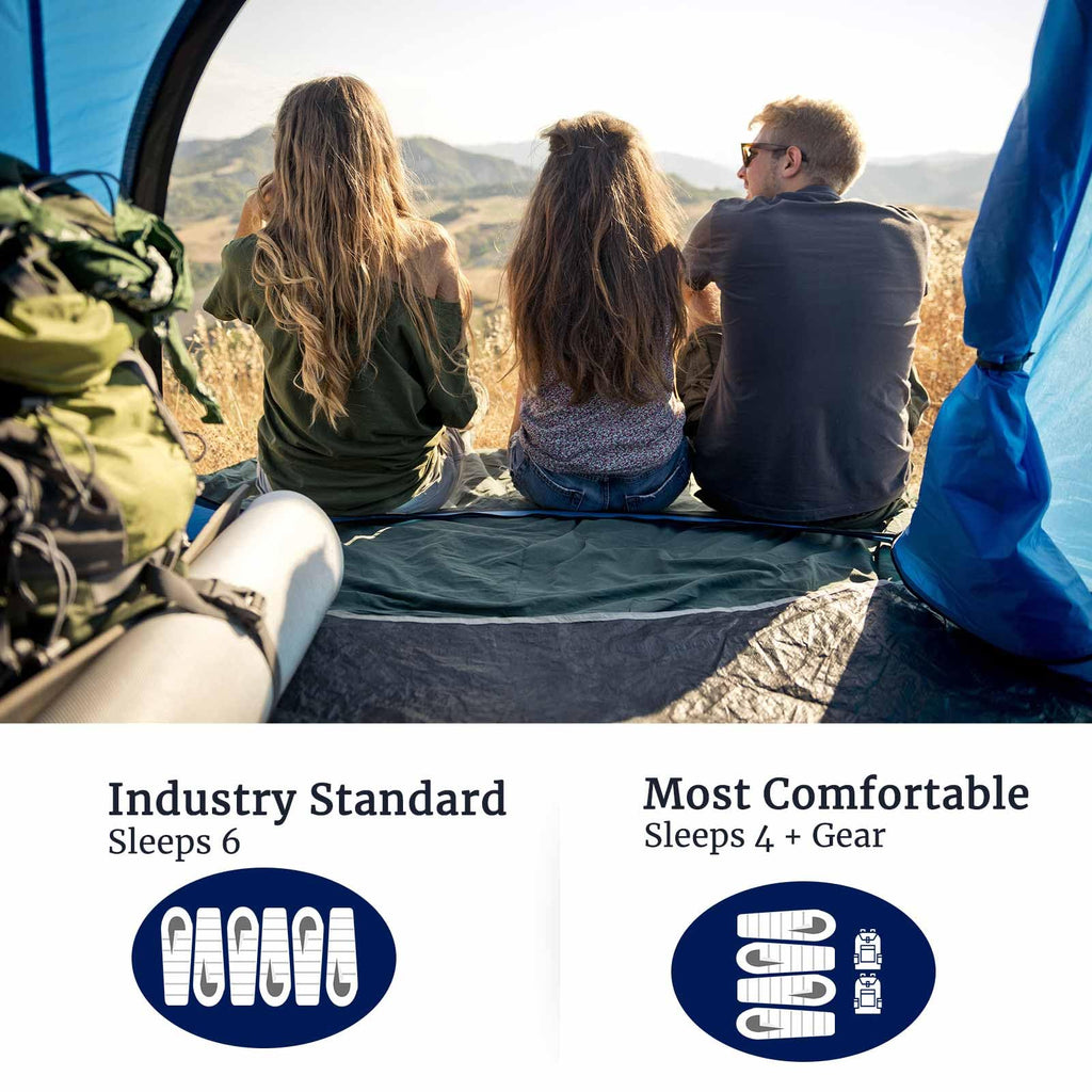 Rivenlo 5-6 Person Easy Pop Up Tent, 11.8' X 8'X 51.2,Automatic Setup, Waterproof, Double Layer,Instant Family Tents For Camping