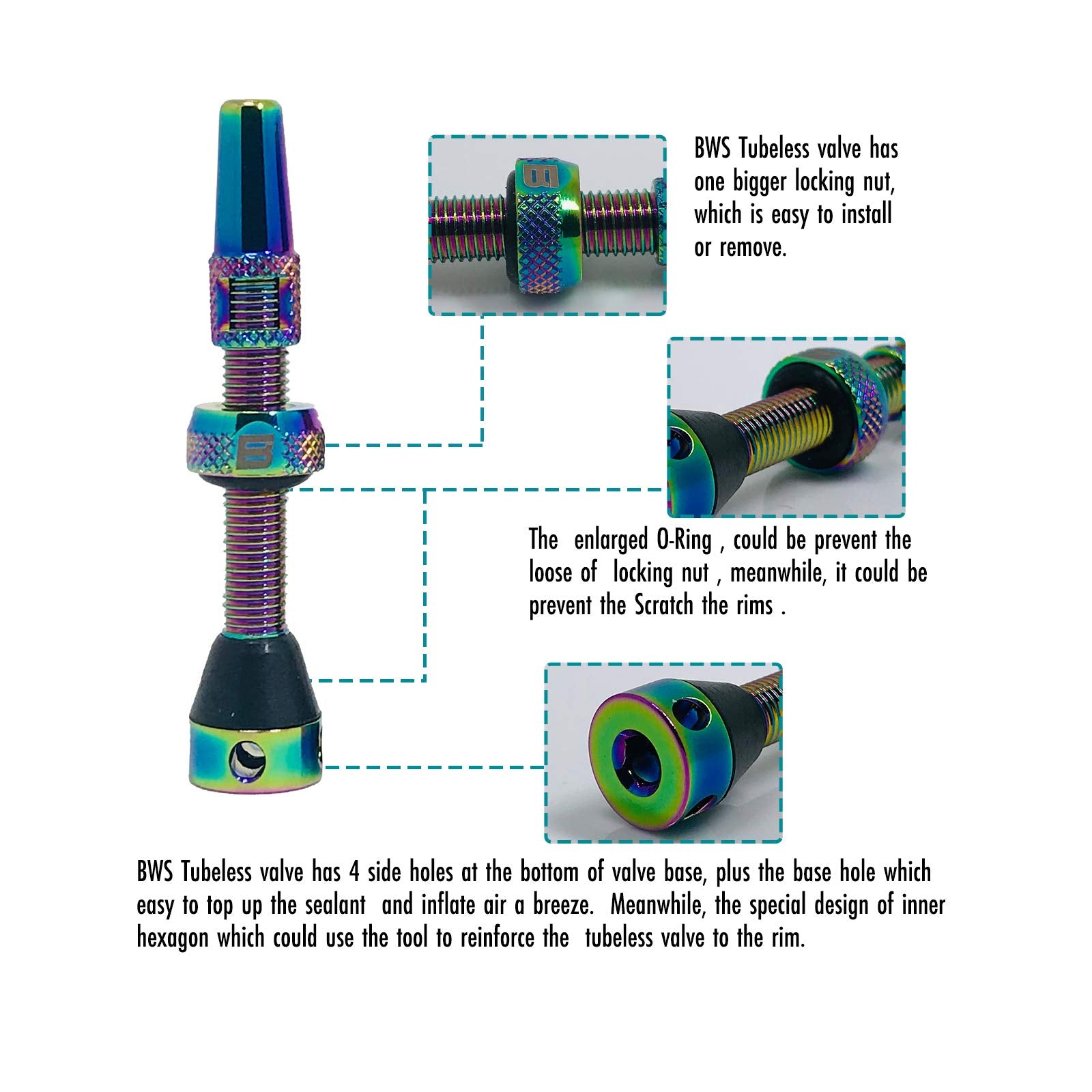 Bwshlf Neon Tubeless Presta Valve Stem 40Mm / 44Mm, Super Light Alloy Presta Valve Stem Kit With Valve Core Remover Tool And Val
