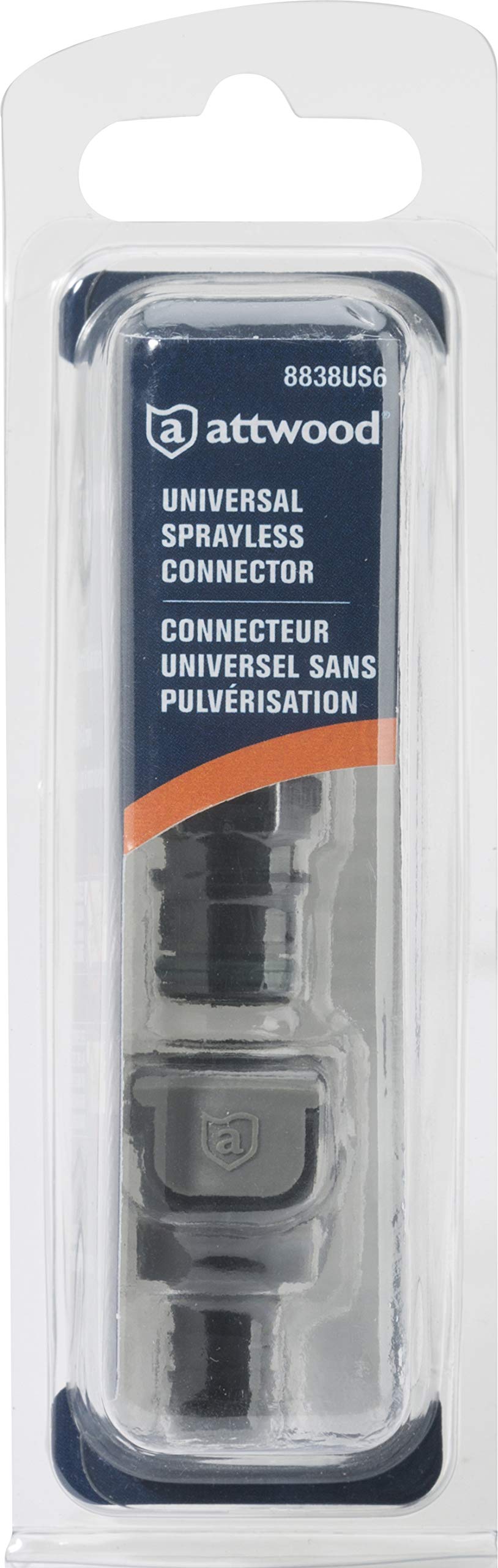 Attwood 8838Us6 Universal Male And Female Sprayless Connector With Thread Sealant