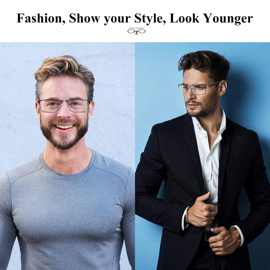 Lcbestbro 3 Pack Business Blue Light Blocking Reading Glasses For Men, 25 Metal Readers