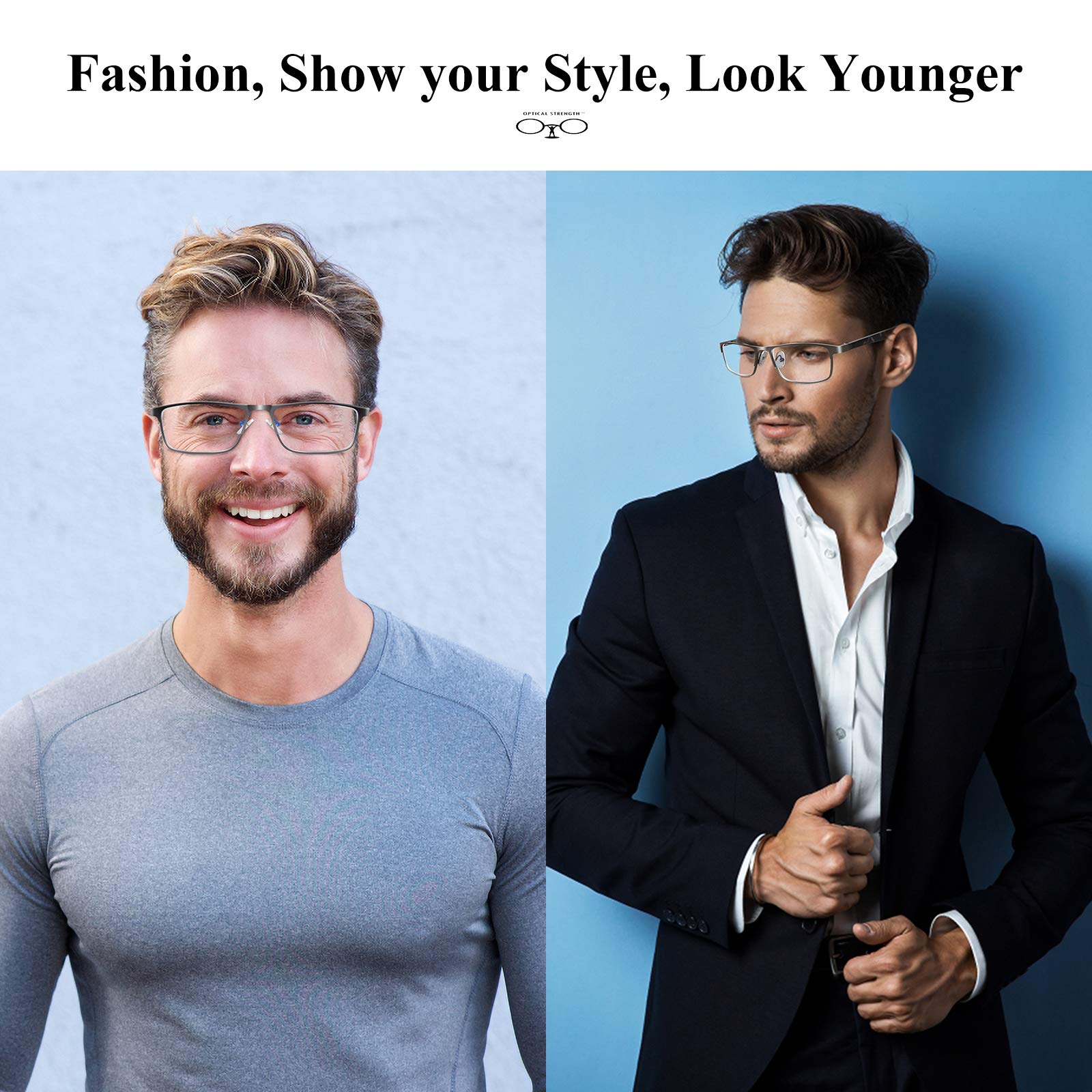 Lcbestbro 3 Pack Business Blue Light Blocking Reading Glasses For Men, 25 Metal Readers