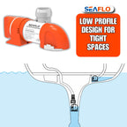 Seaflo 14C Series 12V 1100 Gph Non-Automatic Low Profile Bilge Pump | Check Valve, Snap-Fit Design, 360 Installation, And 4-Year