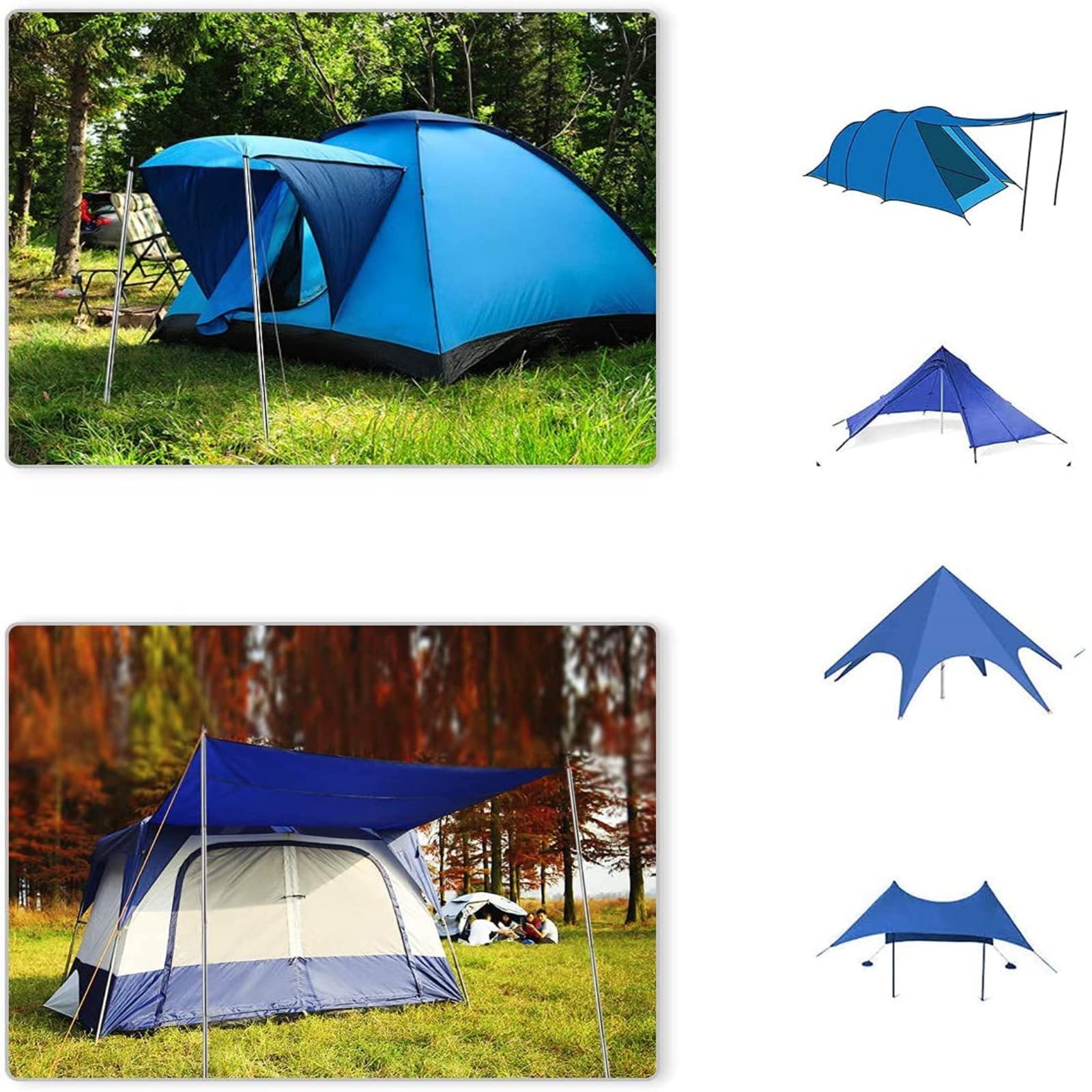 San Like Tent Pole Telescopic Adjustable Tarp Poles For Camping Canopy Awning Shelter Backpacking Hiking -(Adjustable Length - S