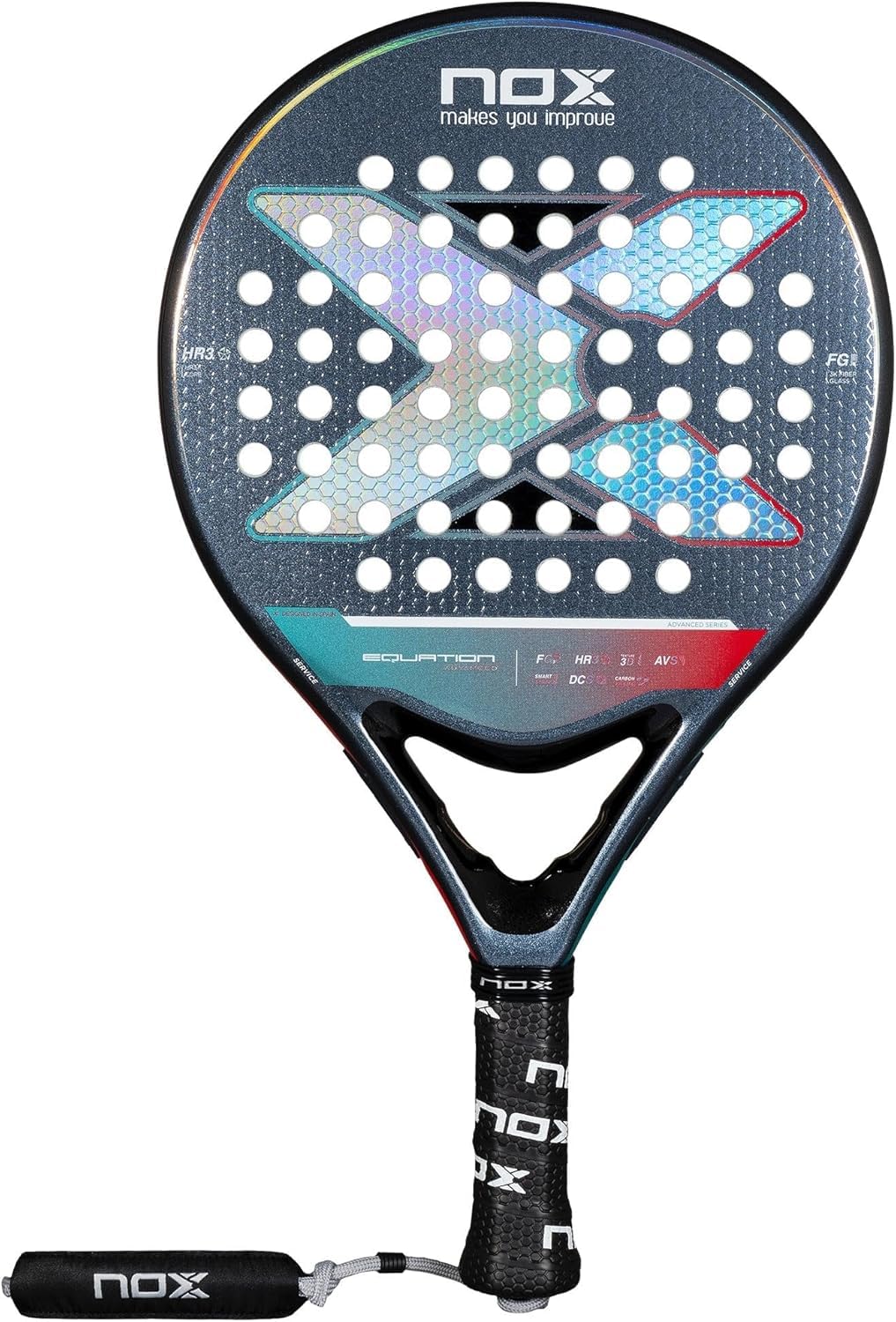 Padel Racket Equation Light W Advance Series 2025 | Round Shape Pala Padel Smartstrap & Anti-Vibration System | 3K Carbon Frame 