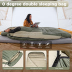 Atepa Double Sleeping Bag-700Fp Down 0 Degree Sleeping Bag For Adults 2 Person- Lightweight Sleeping Bag For Backpacking Couples