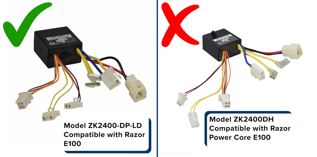 Alveytech Zk2400-Dp-Ld (Zk2400-Dp-Fs) Control Module With 4-Wire Throttle Connector - Fits The Razor E175 (V1+) Electric Scooter
