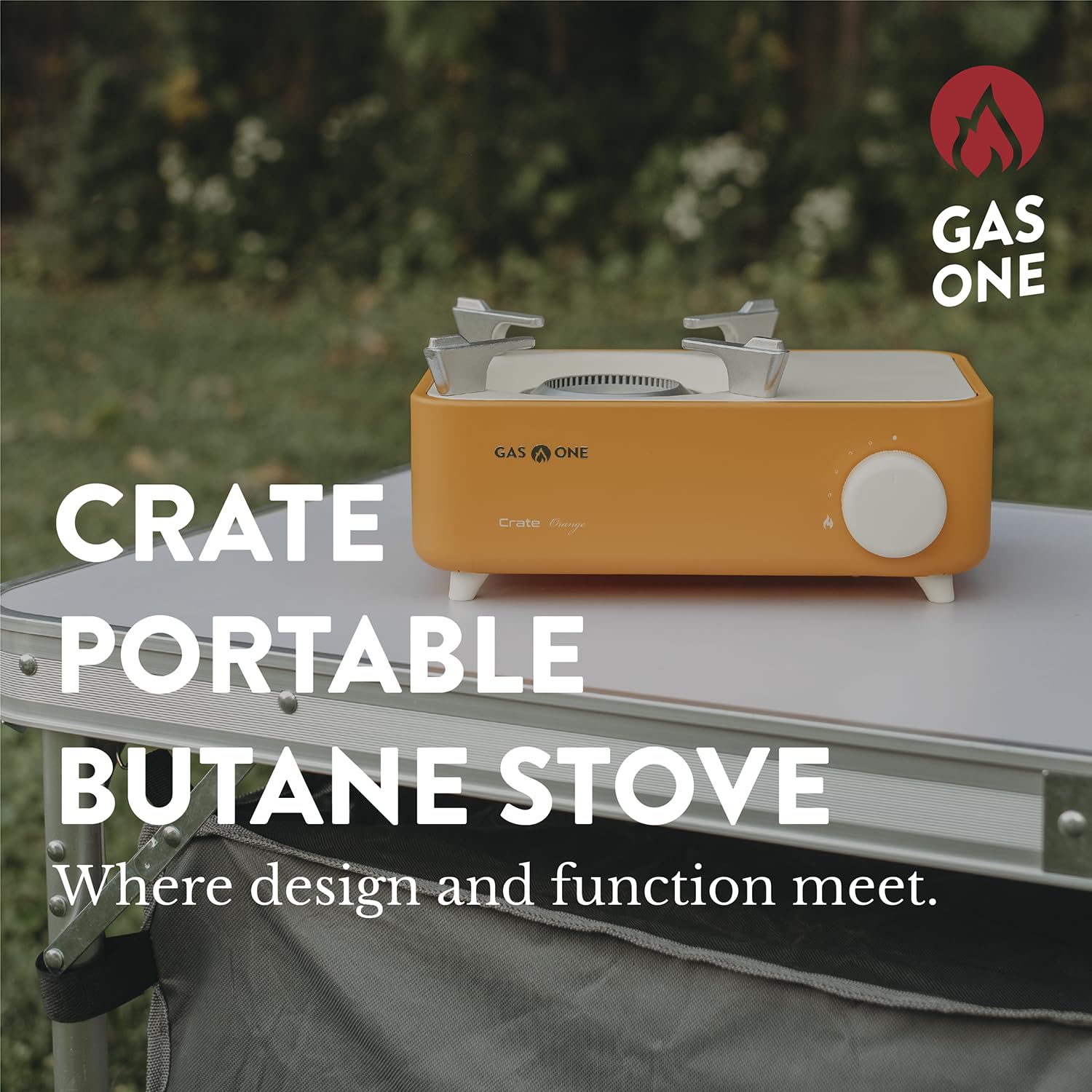 Gas One Butane Fuel Camp Stove - Crate Series - Mini Stove For Camping, Hiking - Portable Gas Stove With Spiral Flame - Even Hea