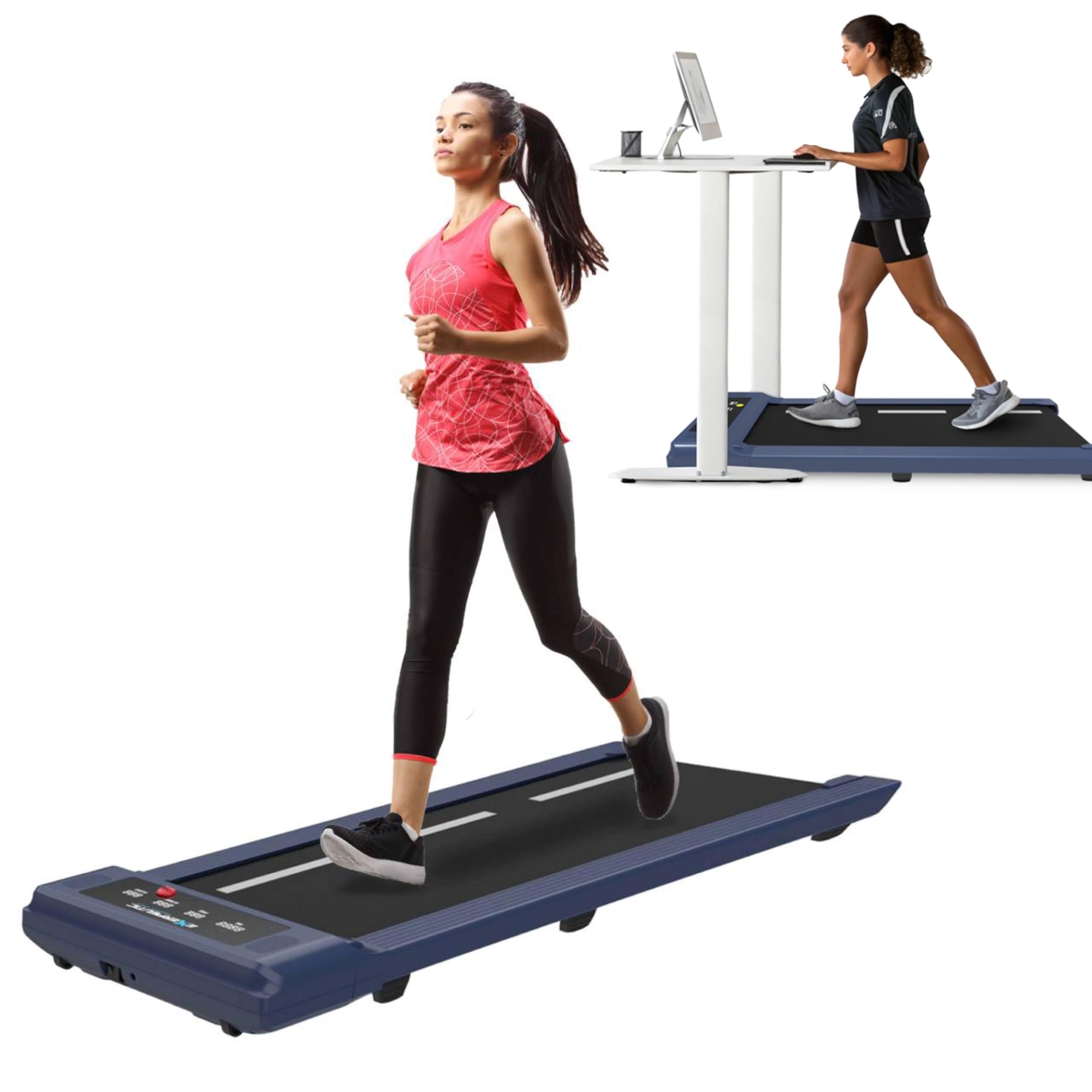 Exerpeutic 400 Lb. Capacity Heavy-Duty Walking/Jogging Exercise Treadmill Walking Pad- Home Gym Workout, Foldable Under Desk Des