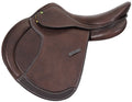 Henri de Rivel Pro Concept Close Contact Saddle - Covered Leather Jumping Saddle for Equestrian Riders - Havana - 17.5 - Regular