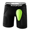 KOOPOW Youth Boys Padded Sliding Shorts with Soft Protective Athletic Cup Underwear, Slider for Baseball, Football, Lacrosse (Bl