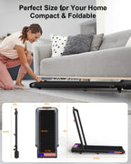 Treadmill Under Desk Walking Pad,2 In 1 Folding Treadmill For Home/Office With Remote Control And App,Flag