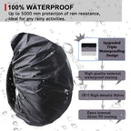 Frelaxy Waterproof Backpack Rain Cover, Upgraded Triple Waterproofing, Antislip Cross Buckle Strap (Black, L (For 35L-50L Backpa
