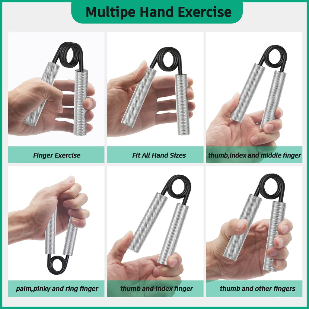 Zeagus Grip Strength Trainer 6 Pack,100Lb-350Lb Metal Hand Grip Strengthener,Non-Slip Heavy-Duty Forearm Exerciser,Hand Gripper