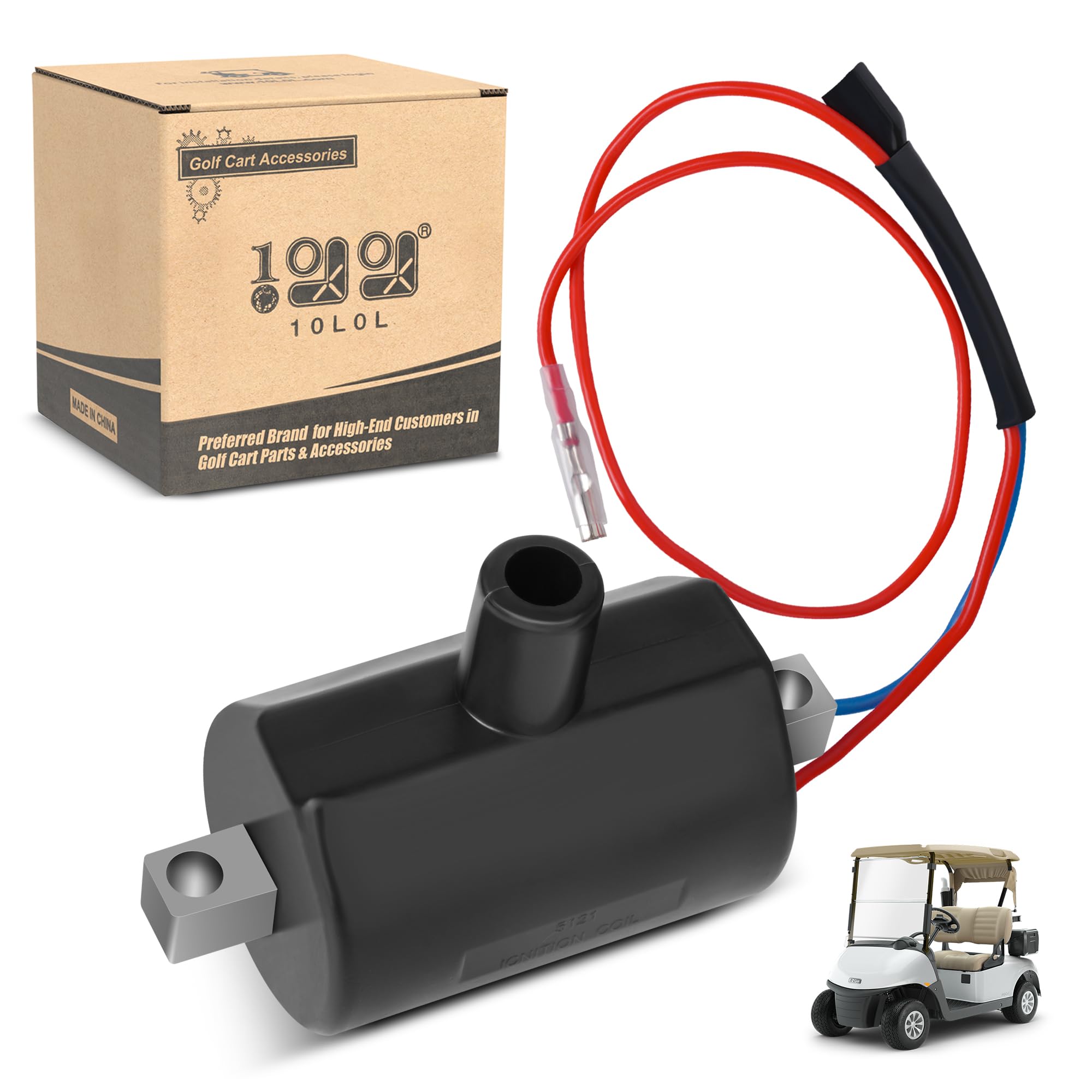 10L0L Golf Cart Ignition Coil for EZGO 2 Cycle Gas 1981-1994 Golf Cart, Replacement OEM# 23782-G1