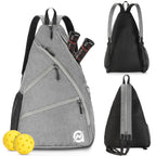 A11N Pickleball Bag, Reversible Crossbody Sling Bag/Backpack For Women Men, Charcoal