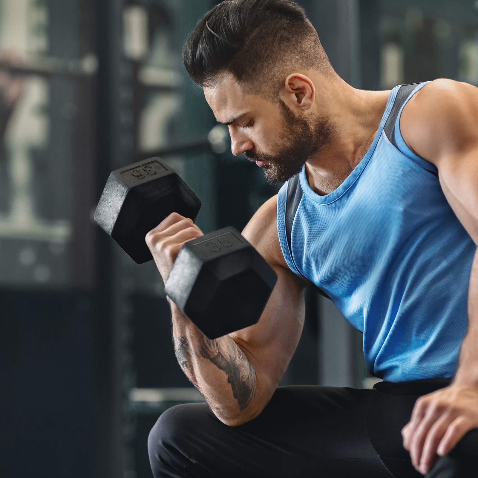 Lionscool Hex Dumbbell (50Lb Single)