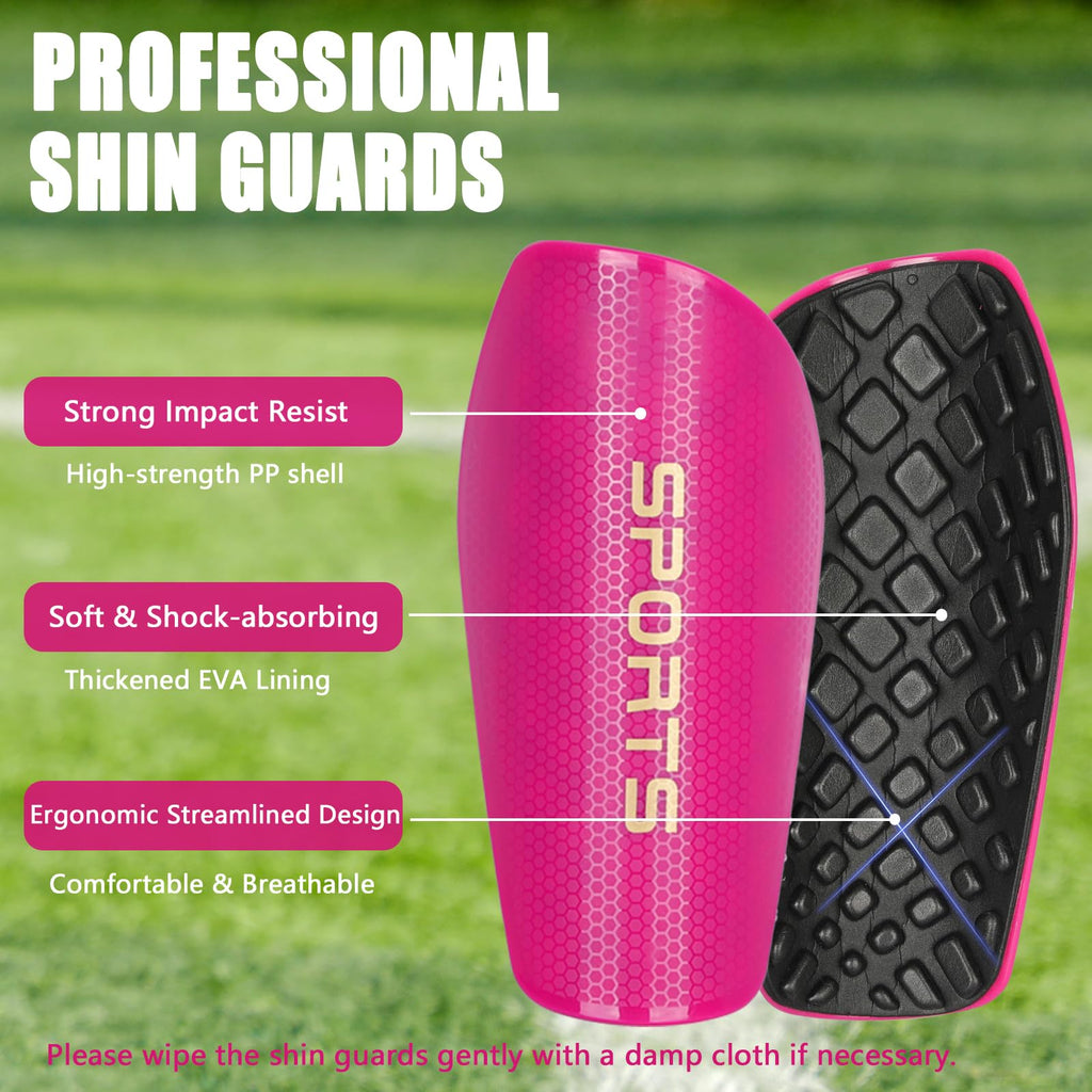 Soccer Shin Guards For Kids Youth Adults, Shin Pads Set With Shin Sleeves And Long Soccer Socks For Boys Girls Women, Lightweigh