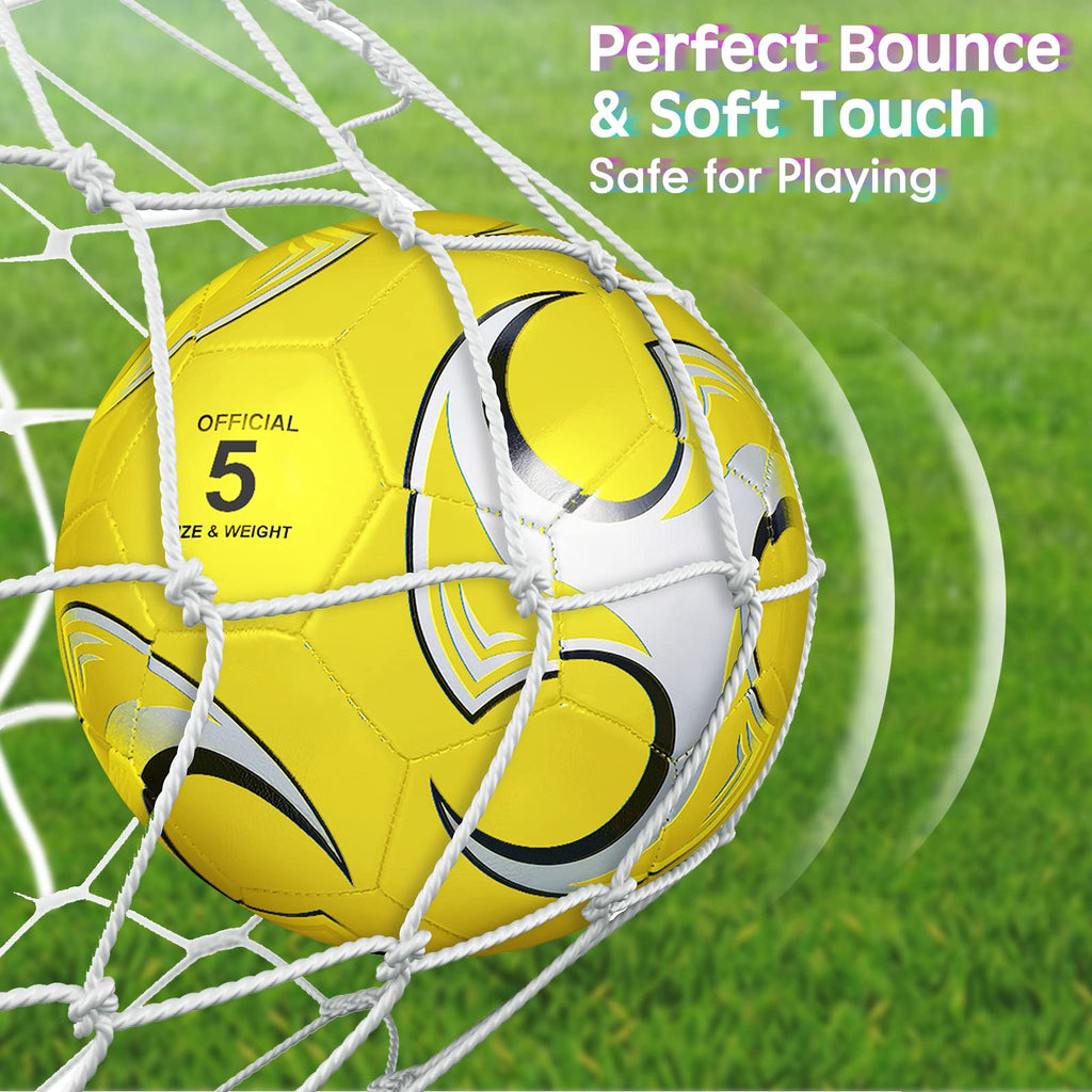 Deekin 6 Pack Soccer Ball With Pump Official Size Indoor Outdoor Soft Soccer Ball Bulk For Child Teens Adults Sport Gift Trainin