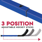 Franklin Sports Indoor Mini Goal Sports Set - 3 In 1 Kids Indoor Goal Set - Indoor Mini Floor Hockey, Knee Hockey, And Mini Socc