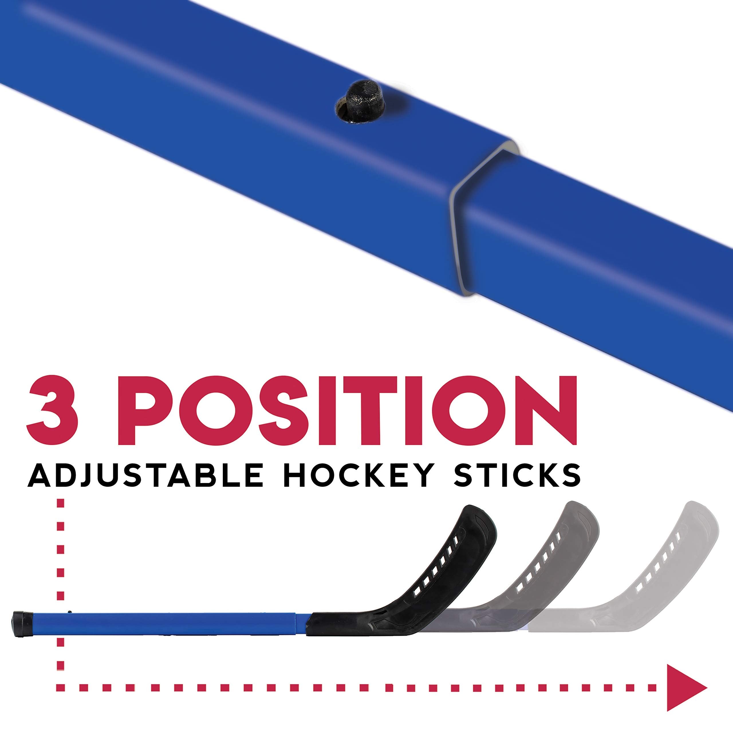 Franklin Sports Indoor Mini Goal Sports Set - 3 In 1 Kids Indoor Goal Set - Indoor Mini Floor Hockey, Knee Hockey, And Mini Socc