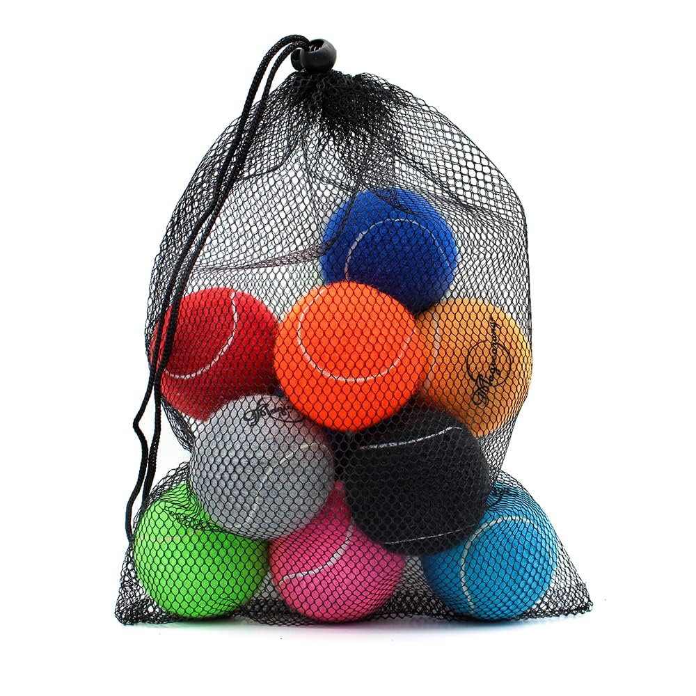 Magicorange Tennis Balls, 12 Pack Training Tennis Practice Balls, Pet Dog Playing Balls, Come With Mesh Bag For Easy Transport, 