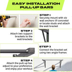 Rage Fitness Heavy-Duty Wall Mounted Pull Up Bar - 500 lbs Weight Capacity | Maintain Upper Body Strength & Core Stability | Spa