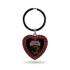 Rico Industries Ncaa Montana Grizzlies Ncaa Rhinestone Heart Colored Keychain, Maroon, 3-Inches In Length