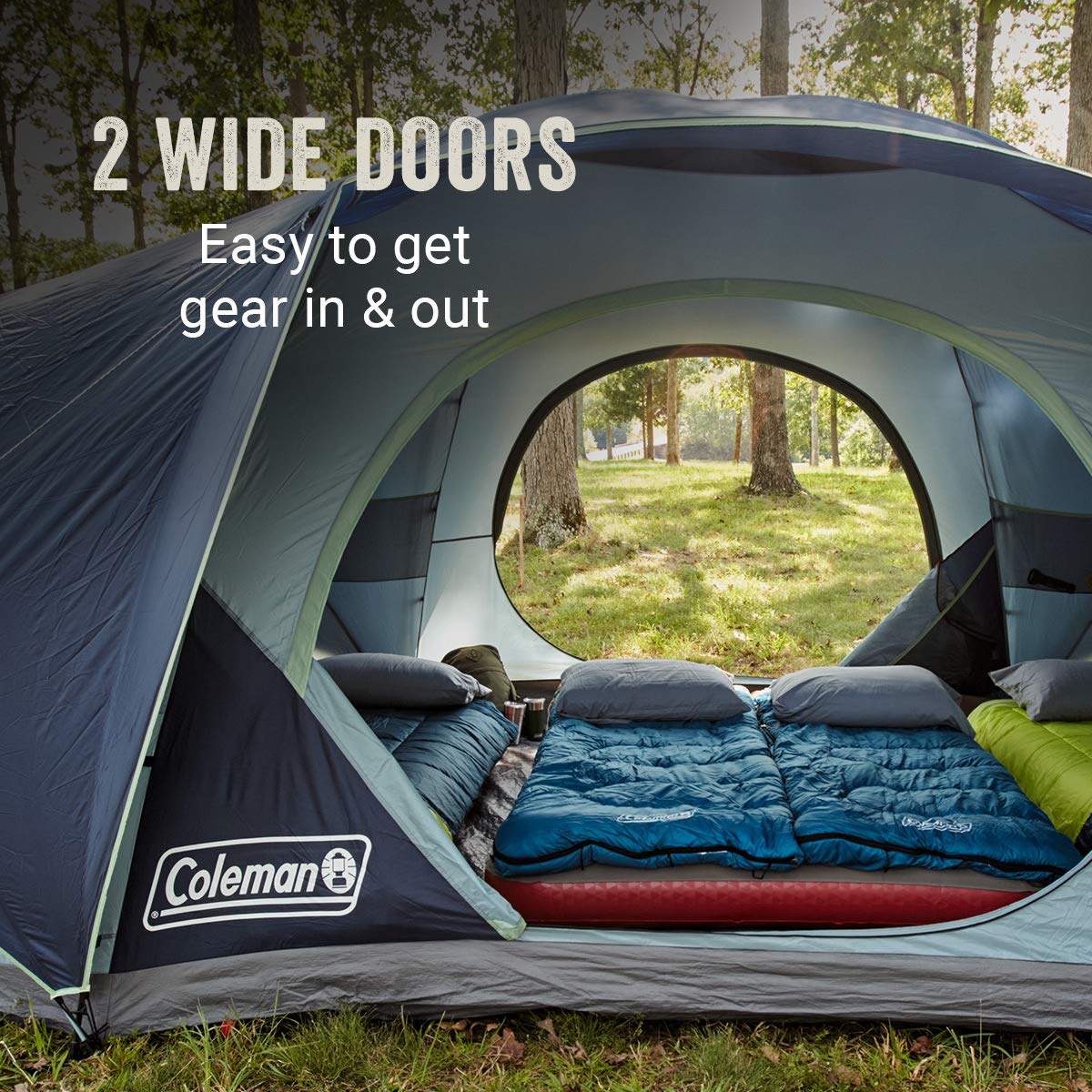 Coleman Skydome Tent Xl, 8/10/12 Person Camping Tent, Blue Nights