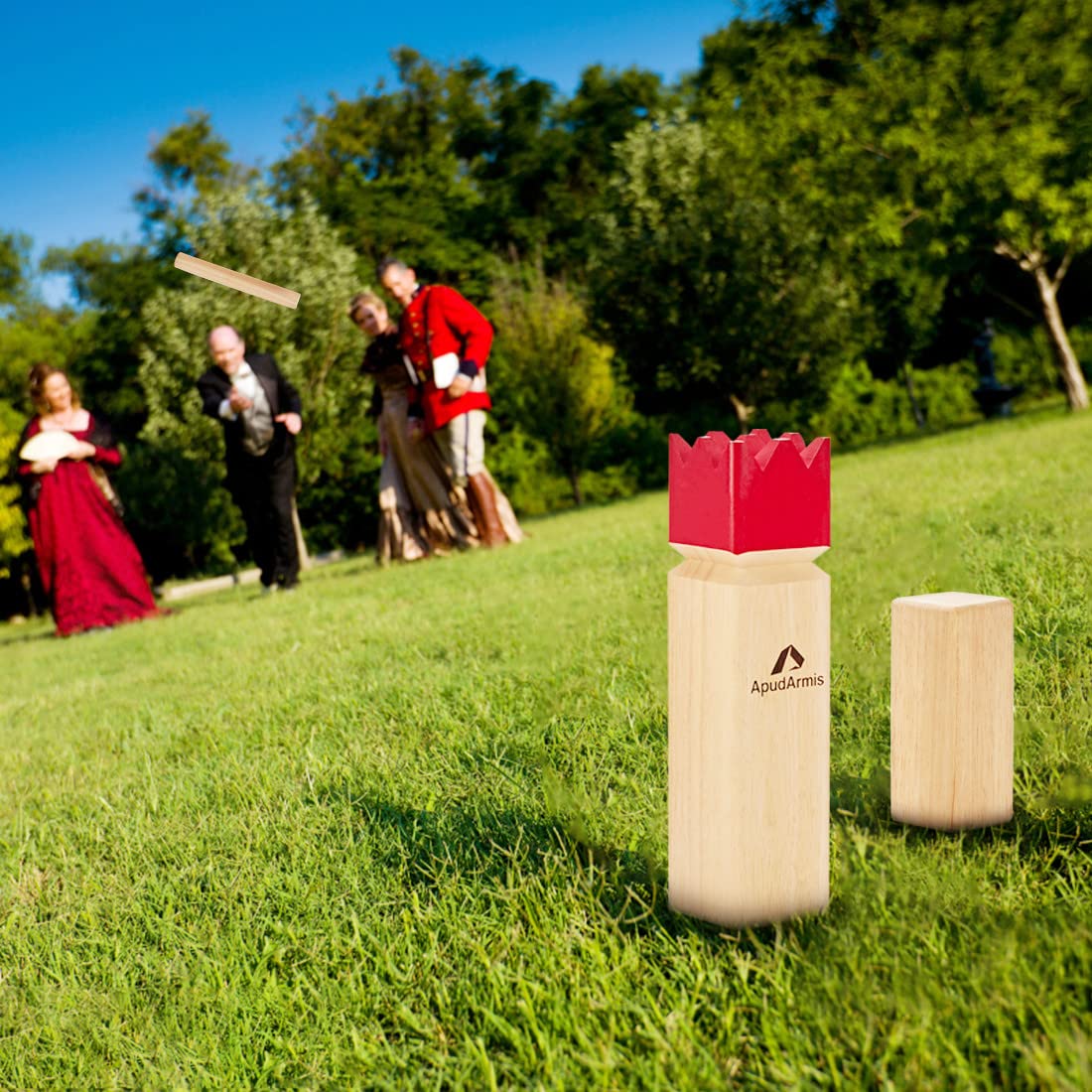 Apudarmis Kubb , Viking Chess Outdoor Clash Toss Yard Game With Carrying Case - Rubber Wooden Backyard Lawn Games Set For Teenag
