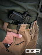 Cqr Tactical Belt, Military Style Heavy Duty Belt, Webbing Edc Quick-Release Buckle, Plastic Flip Tab Green, Xx-Large