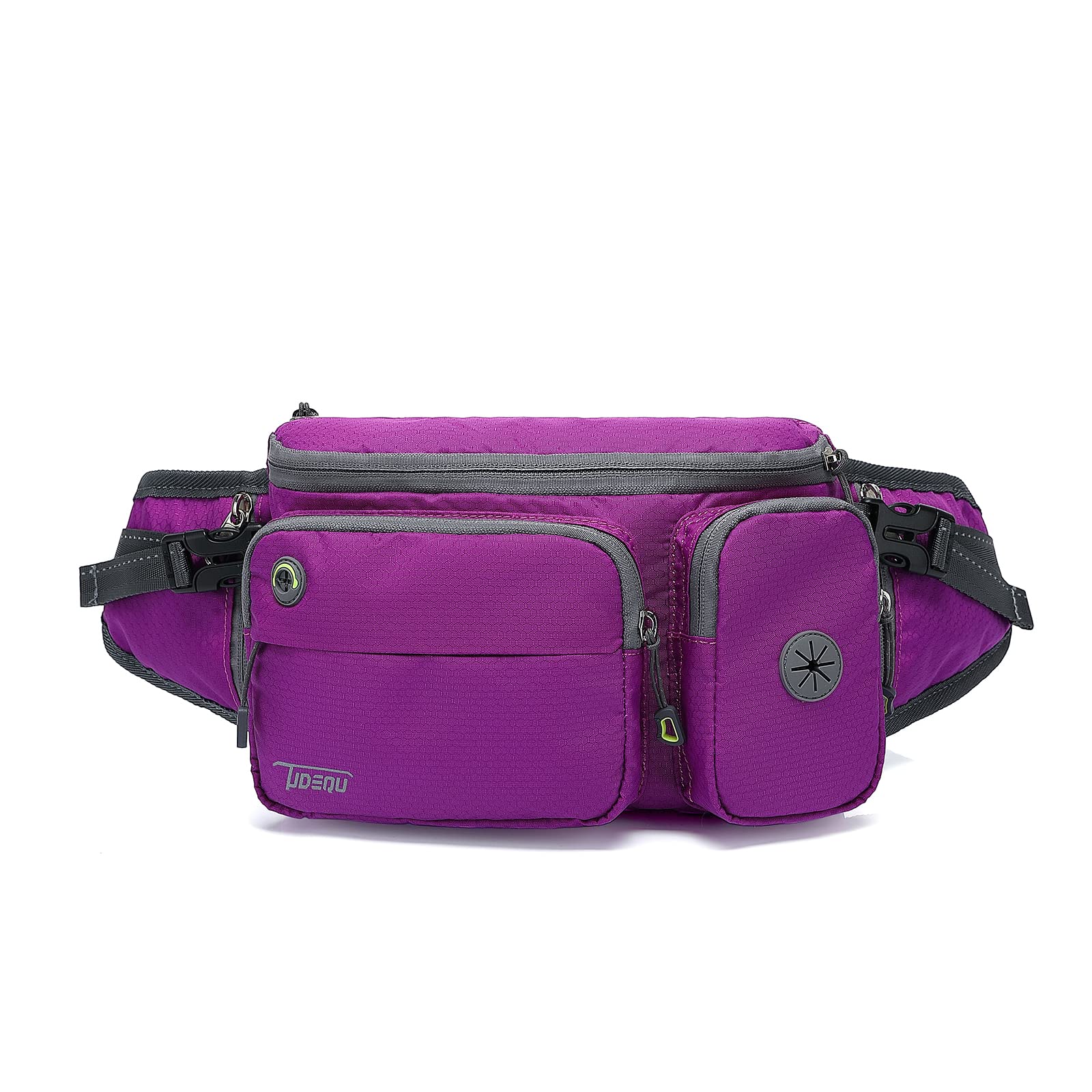 Tudequ Dog Walking Fanny Pack Large Hiking Waist Pack Waist Bag With 2 Hidden Water Bottle Holder For Men Women,Water Resistant 
