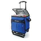 Columbia Crater Peak Wheeled Cooler - 50 Can Rolling Cooler - Blue Collapsible Cooler With Super Foam Insulation And Foldable Al
