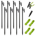 8 Pack Tent Stakes Heavy Duty Metal Tent Pegs For Camping Steel Tent Stakes 12 Inch Unbreakable And Inflexible