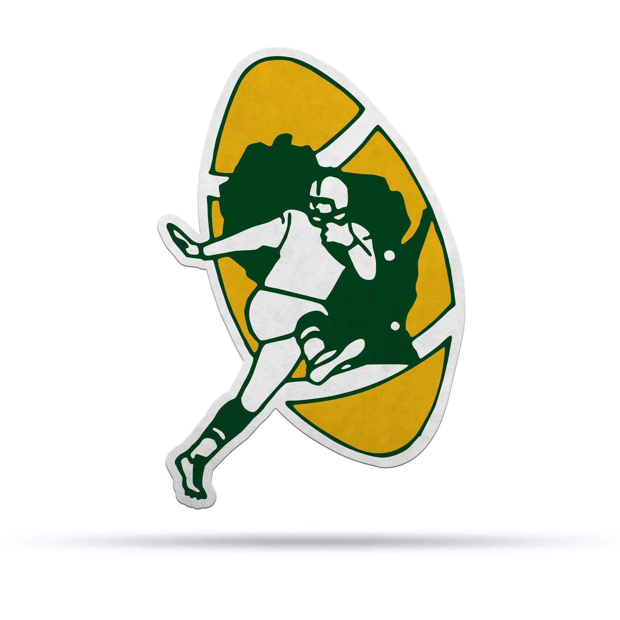Rico Industries NFL Football Green Bay Packers Retro Shape Cut Pennant - Home and Living Room D  cor - Soft Felt EZ to Hang