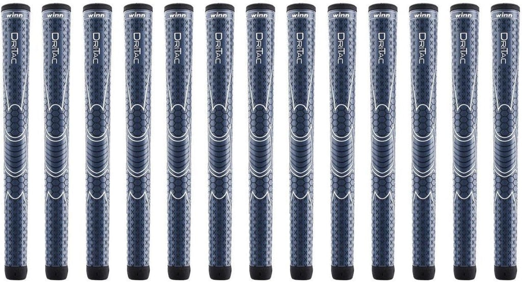 Winn Dri-Tac Midsize (+1/16 Inch) Navy Blue 13 Piece Golf Grip Bundle (