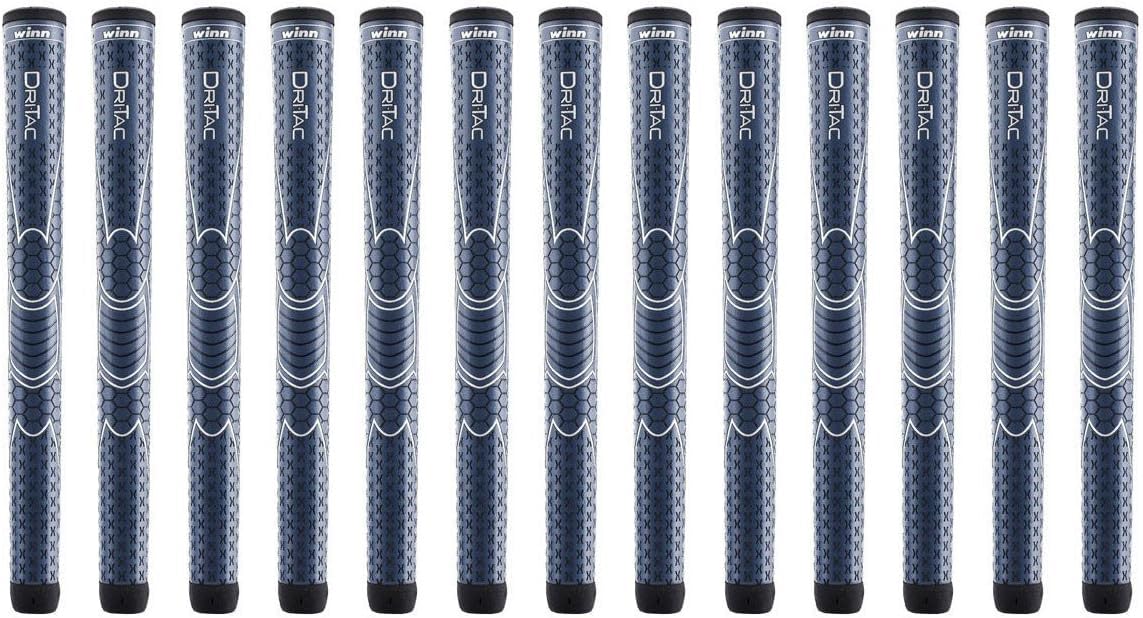 Winn Dri-Tac Midsize (+1/16 Inch) Navy Blue 13 Piece Golf Grip Bundle (