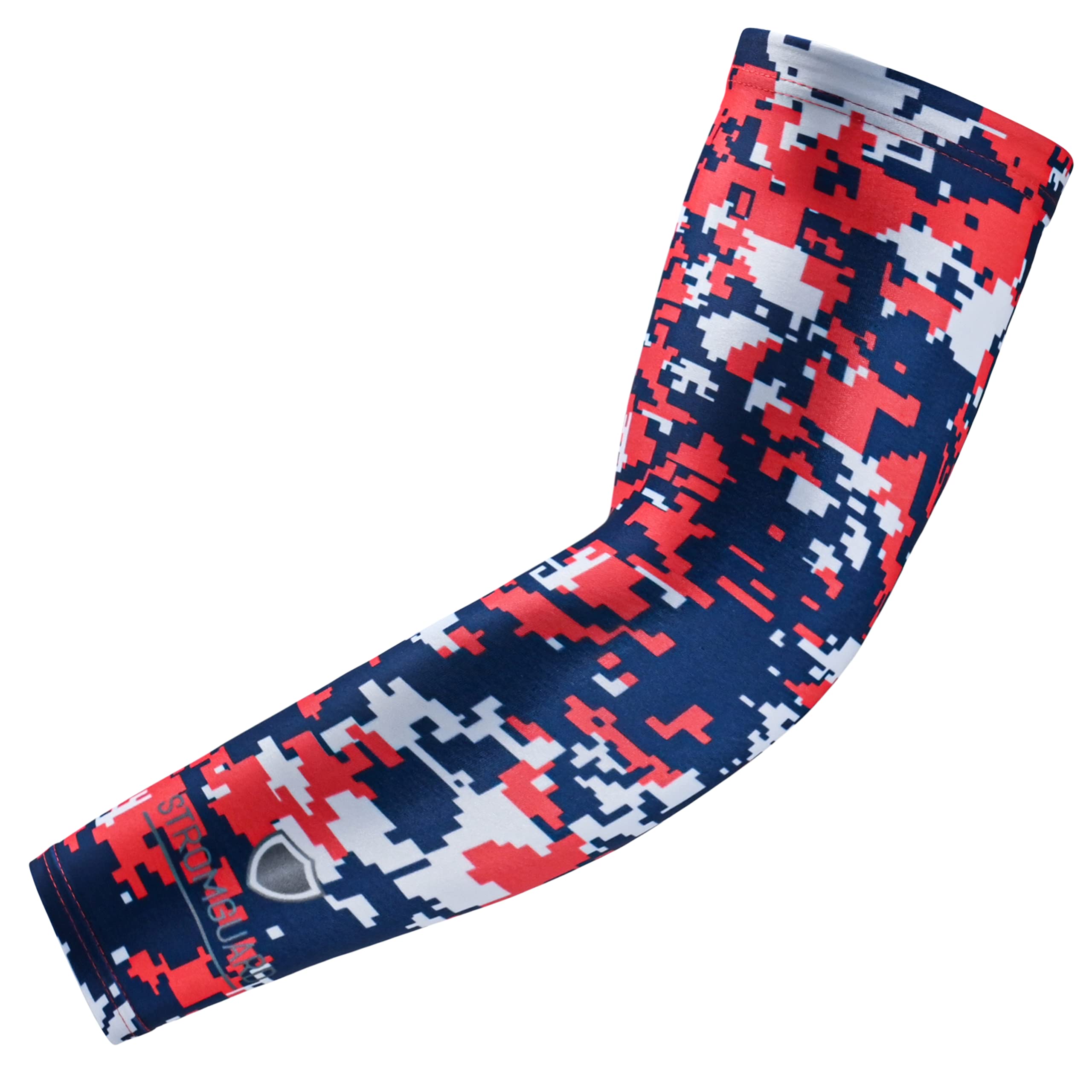 Stromguard Compression Sports Arm Sleeve Digital Camo Baseball Football Basketball - (One Arm Sleeve) (Youth Medium, #17 - Navy-
