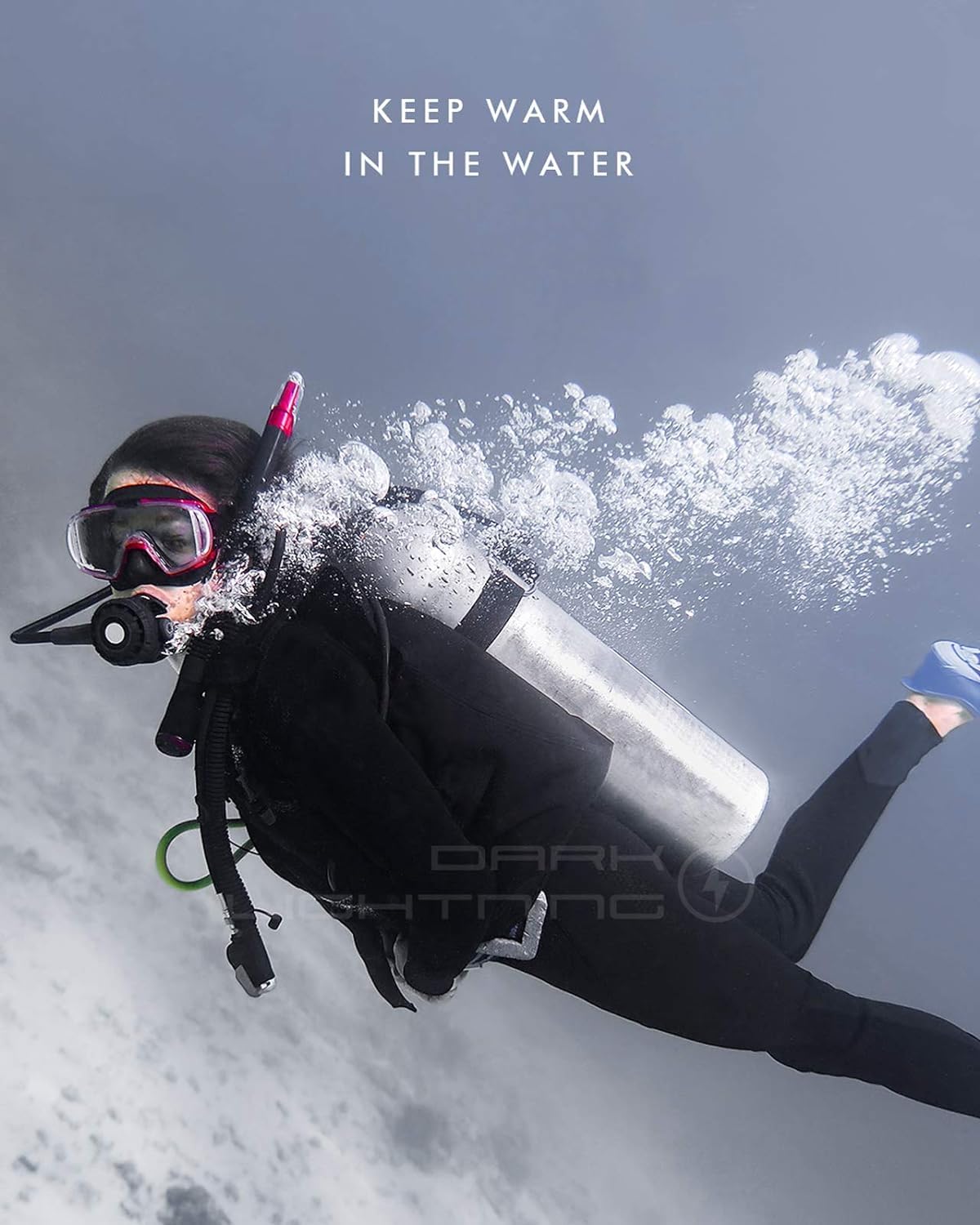 Dark Lightning Full Body Wetsuit Women, 3/2Mm Wet Suit For Women Cold Water Swimming, Womens Diving Surfing Snorkeling Kayaking,