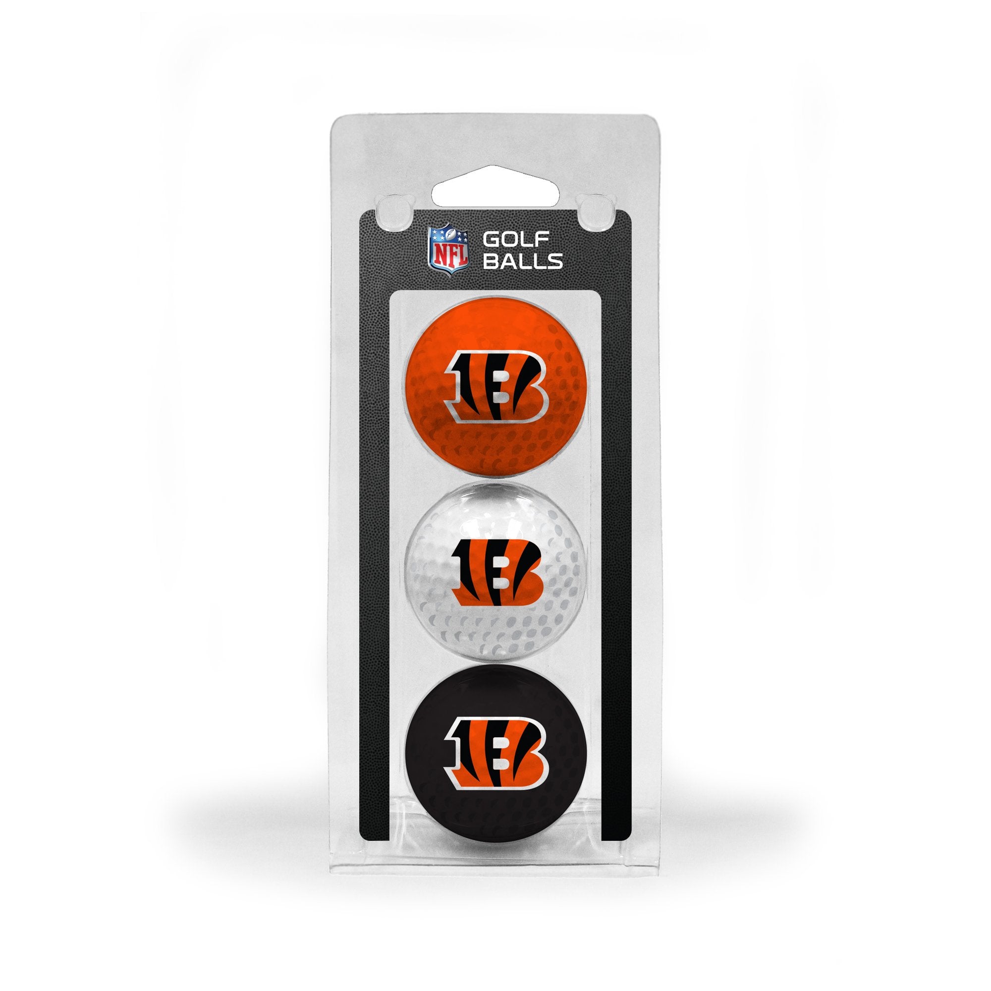 Team Golf Nfl Cincinnati Bengals 3 Golf Ball Pack Regulation Size Golf Balls, 3 Pack, Full Color Durable Team Imprint