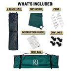 Reactive Outdoor Tent - 3 Second Tent - 3 Sec Instant Pop Up - Easy And Quick Setup Camping - 1 Person Setup Waterproof Double L