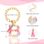 Letter Charm Accessories for Stanley Cup 1 PCS Cute Initial Keychain Handle Charm for Stanley Tumbler for Women Pink Letter B