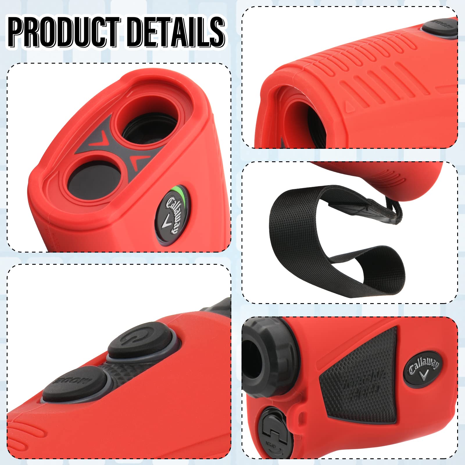 Xxerciz Silicone Case For Callaway 300 Pro Laser Golf Rangefinder, Protective Carry Case With Wrist Lanyard, Golf Rangefinder Ac