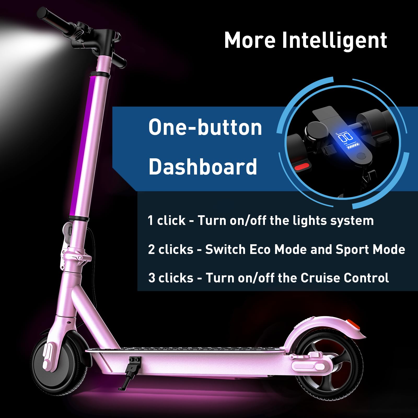 Hiboy Electric Scooter, 350W Peak Motor, 13 MPH, 10.6 Mile Range, Foldable, Lightweight, UL 2272 Certified, Dual Braking System,