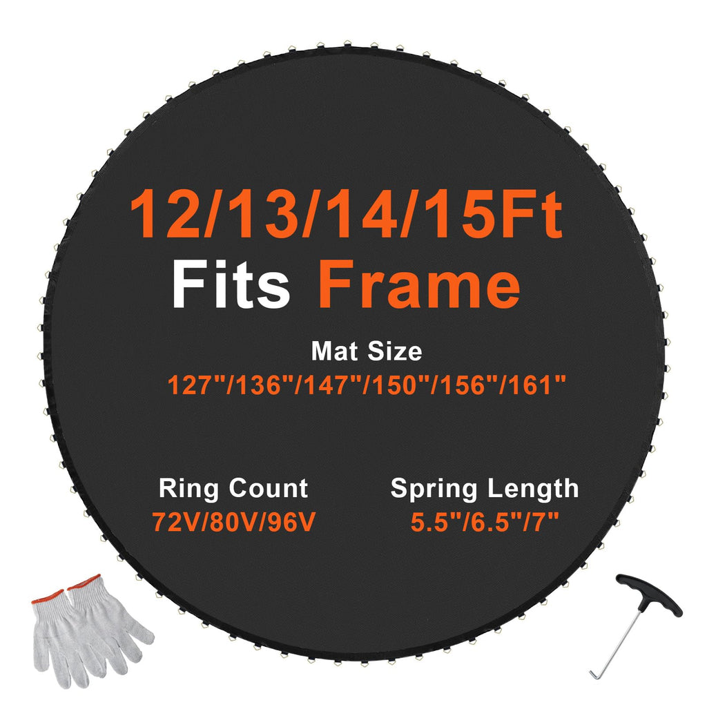Vevor Replacement Trampoline Mat Fits 14Ft Frame 72 V-Ring 6.5''-7'' Spring Length